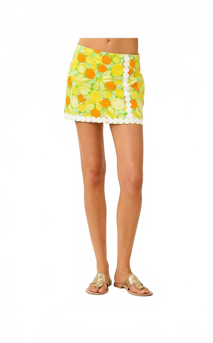 NEW LILLY PULITZER michelina mini skort in island palm zesty